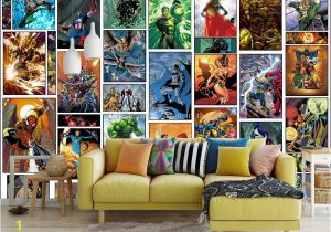 Marvel Comic Wall Mural Großhandel Klassische Marvel Ics Wallpaper Spiderman Iron Man Batman Mural Individuelle 3d Bilder Für Kinder Jungen Schlafzimmer Kindergarten