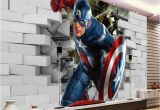 Marvel Heroes Wall Mural Avengers Captain America 3d Wall Mural Wallpaper