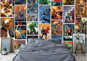 Marvel Heroes Wall Mural Großhandel Klassische Marvel Ics Wallpaper Spiderman Iron Man Batman Mural Individuelle 3d Bilder Für Kinder Jungen Schlafzimmer Kindergarten