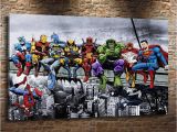 Marvel Heroes Wall Mural Marvel Superheroes On Abeam Hd Canvas Printing New Home Decoration Art Painting Unframed Framed