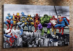 Marvel Heroes Wall Mural Marvel Superheroes On Abeam Hd Canvas Printing New Home Decoration Art Painting Unframed Framed