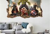 Marvel Superhero Wall Murals Cartoon Avengers Wall Sticker 3d Decals Wallpaper Mural Art