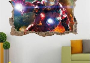 Marvel Wall Murals Wallpaper Details About Marvel Avengers Hulk Iron Man 3d Smashed Wall