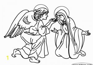 Mary and Angel Gabriel Coloring Page Angel Gabriel Appears to Mary