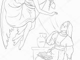 Mary and Angel Gabriel Coloring Page Annunciation Coloring Page Angel Gabriel Announcement Mary