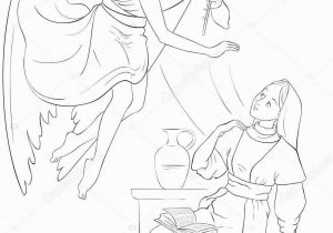 Mary and Angel Gabriel Coloring Page Annunciation Coloring Page Angel Gabriel Announcement Mary