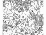 Mary and Angel Gabriel Coloring Page Annunciation Coloring Page Our Lady Mary Angel Gabriel Marian Christian Catholic Art