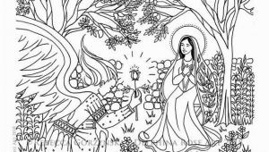 Mary and Angel Gabriel Coloring Page Annunciation Coloring Page Our Lady Mary Angel Gabriel Marian Christian Catholic Art