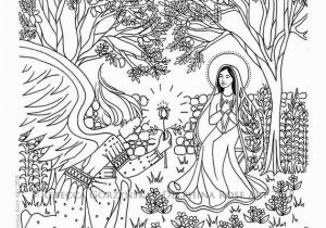 Mary and Angel Gabriel Coloring Page Annunciation Coloring Page Our Lady Mary Angel Gabriel Marian Christian Catholic Art