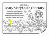 Mary Mary Quite Contrary Coloring Page 58 Best Nursery Rhymes Activities Images