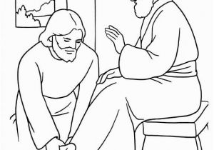 Mary Washes Jesus Feet Coloring Page Jesus Washes Disciples Feet
