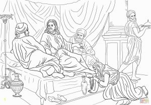 Mary Washes Jesus Feet Coloring Page Mary Anointing Jesus Feet Coloring Page Coloring Pages