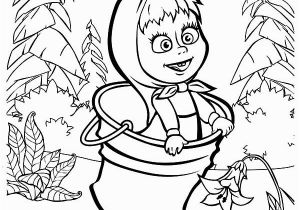 Masha and the Bear Coloring Pages Masha and the Bear Jumping On Bucket Coloring Pages