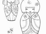 Matryoshka Doll Coloring Page Icolor "kokeshi Dolls" Etcc Poupee Japonaise