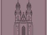 Medieval Castle Wall Mural Minimal Prague City Poster Design Wall Mural Vinyl