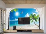 Mediterranean Murals for Walls 3d Room Wallpaper Custom Non Woven Mural Mediterranean Landscape Seaside Scenery Tv Background Wall Mural Wallpaper for Walls 3 D Free