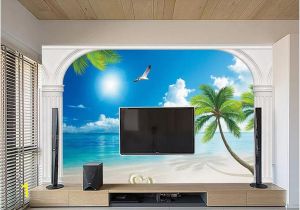 Mediterranean Murals for Walls 3d Room Wallpaper Custom Non Woven Mural Mediterranean Landscape Seaside Scenery Tv Background Wall Mural Wallpaper for Walls 3 D Free