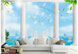 Mediterranean Murals for Walls 3d Wallpaper Custom 3d Murals Wallpaper Mediterranean Sea 3