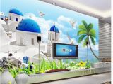 Mediterranean Murals for Walls 3d Wallpaper Custom 3d Wall Murals Wallpaper Mural Mediterranean Aegean Sea Tv Background Wall Decoration Painting Papel De Parede High