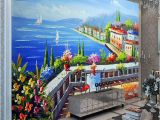 Mediterranean Murals for Walls Mediterranean Seaside Garden Custom Mural Wall Paper Living Room Background Wallpaper Painting Wall Murals Free Mobile Wallpapers Free