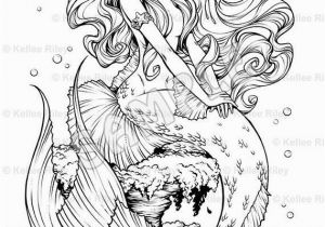 Mermaid Siren Coloring Pages for Adults Fishy Friends Adult Coloring Page In 2020