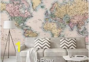 Metal World Map Wall Mural 3d World Map Livingroom Self Adhesive Removable Bedroom