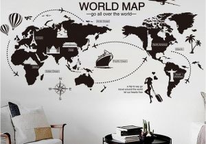 Metal World Map Wall Mural Us $7 52 New Creative World Map Large Wall Stickers Home Decor Living Room Diy Mural Decals Removable Wallpaper In Wall Stickers From Home & Garden