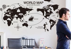 Metal World Map Wall Mural Us $7 52 New Creative World Map Large Wall Stickers Home Decor Living Room Diy Mural Decals Removable Wallpaper In Wall Stickers From Home & Garden