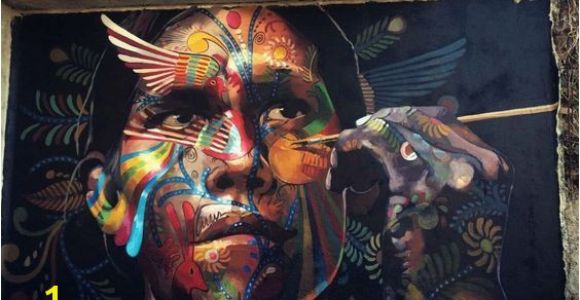 Mexican Mural Artist Street Art by Tad Takano In Puerto Vallarta Mexico