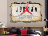 Michael Jordan Wall Mural Michael Jordan Wall Art Decal 3d Smashed Jordan Quote Vinyl