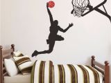 Michael Jordan Wall Mural Slam Dunk Wall Decal Michael Jordan Basketball Vinyl Boy Play Room