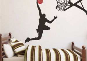 Michael Jordan Wall Mural Slam Dunk Wall Decal Michael Jordan Basketball Vinyl Boy Play Room