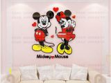 Mickey and Friends Wall Mural Mickey & Minnie Mouse 3d Wall Decal Stickers Room Decor Wall Sticker Arcylic Mirror Surface Nursery Bedroom