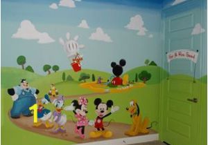 Mickey and Friends Wall Mural Mickey Mouse Clubhouse Kids Play Room Mural Hand Painted
