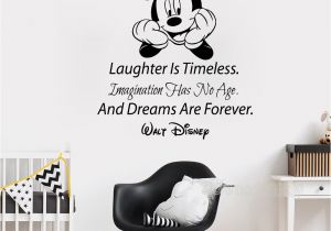 Mickey and Minnie Mouse Wall Murals Mickey Mouse Quote Wall Decals Laughter is Timeless Words