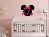 Mickey and Minnie Mouse Wall Murals Minnie Mouse Wall Decals Girl Name Wall Decal Custom