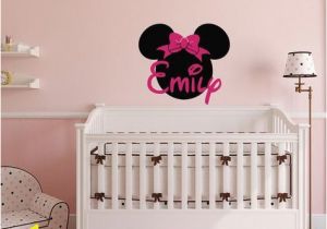 Mickey and Minnie Mouse Wall Murals Minnie Mouse Wall Decals Girl Name Wall Decal Custom