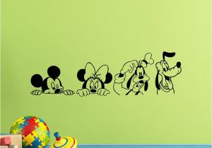 Mickey and Minnie Wall Murals Set 4 Wall Decals Mickey Mouse Minnie Goofy Pluto Kids