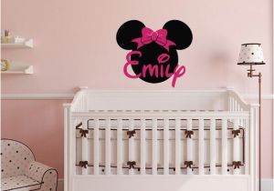 Mickey Minnie Mouse Wall Murals Minnie Mouse Wall Decals Girl Name Wall Decal Custom Name Wall