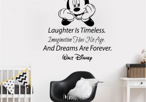 Mickey Mouse Mural Wall Coverings Mickey Mouse Quote Wall Decals Laughter is Timeless Words