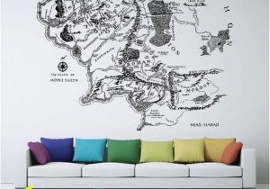 Middle Earth Map Wall Mural Map Of Middle Earth Lord Of the Rings Vinyl Wall Art Decal Wd 0642