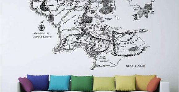 Middle Earth Map Wall Mural Map Of Middle Earth Lord Of the Rings Vinyl Wall Art Decal Wd 0642
