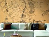 Middle Earth Wall Mural Lord Of the Rings Map Wallpaper Middle Earth Map Large Wallpaper Hobbit Map Print tolkien Map Wall Decal In Any Custom Sizes