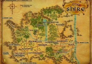 Middle Earth Wall Mural Lord Of the Rings Replica the Shire Map Poster