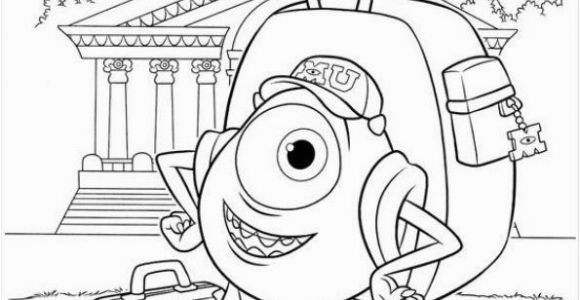 Mike Wazowski Coloring Page Kids N Fun