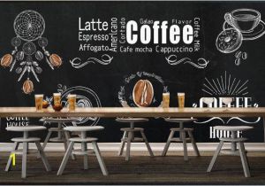 Milk and Coffee Wall Mural Blackboard Hand Drawn Cafe tooling Custom Mural Wallpaper