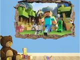 Minecraft Bedroom Wall Mural Minecraft 3d Kids Wall Sticker 3d Bedroom Boys Girls