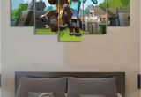 Minecraft Wall Murals 5 Pieces Canvas Painting Game Poster Minecraft Wall Art Home