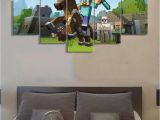 Minecraft Wall Murals 5 Pieces Canvas Painting Game Poster Minecraft Wall Art Home