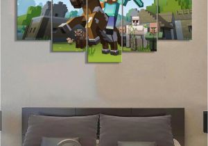 Minecraft Wall Murals 5 Pieces Canvas Painting Game Poster Minecraft Wall Art Home